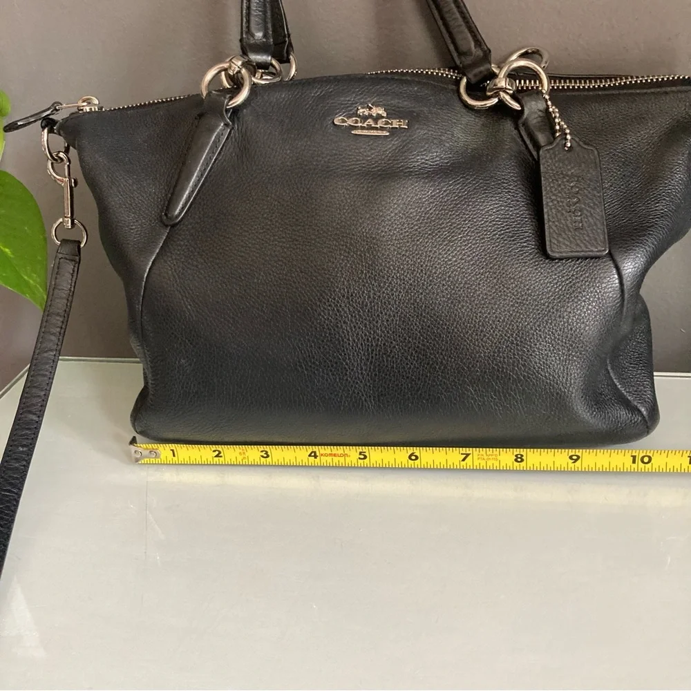 Coach Black Leather Kelsey Satchel Crossbody Bag